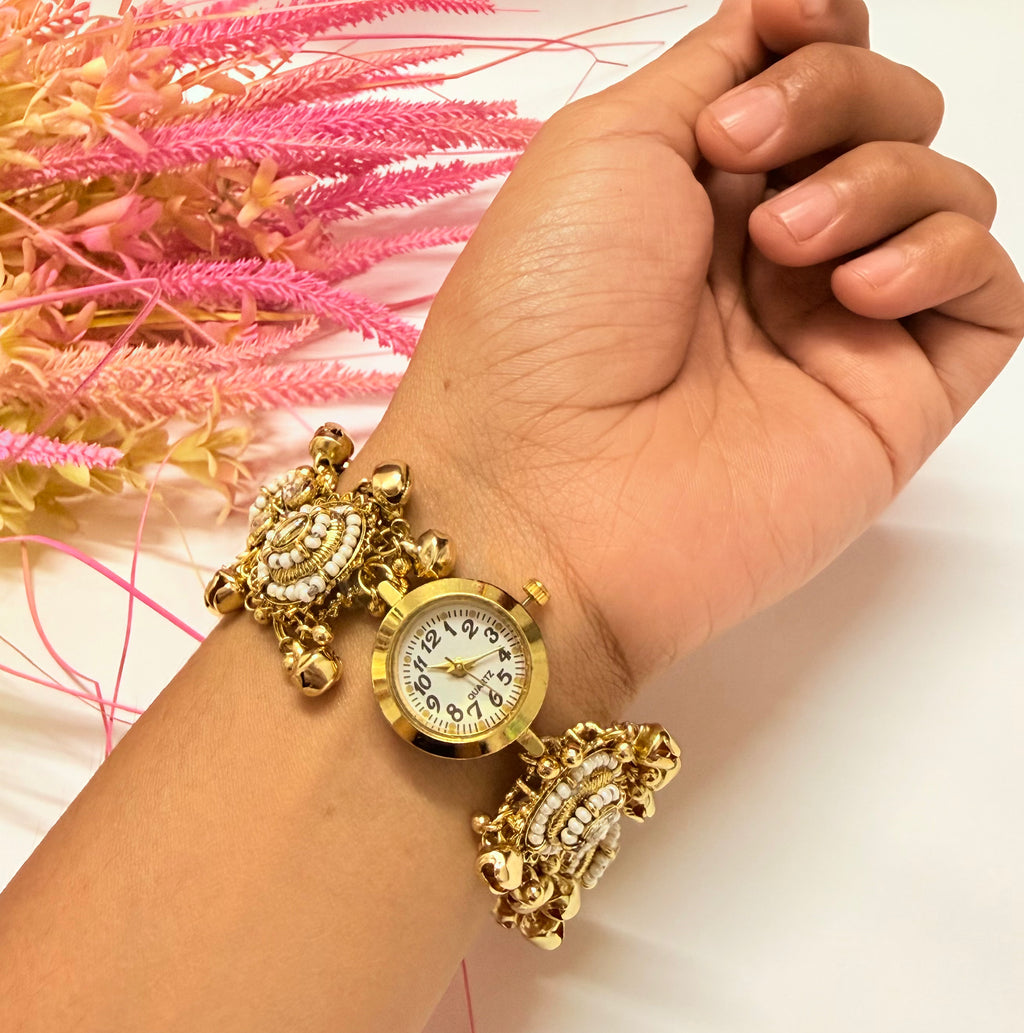 Traditional Pearl Indian Watch Bracelet