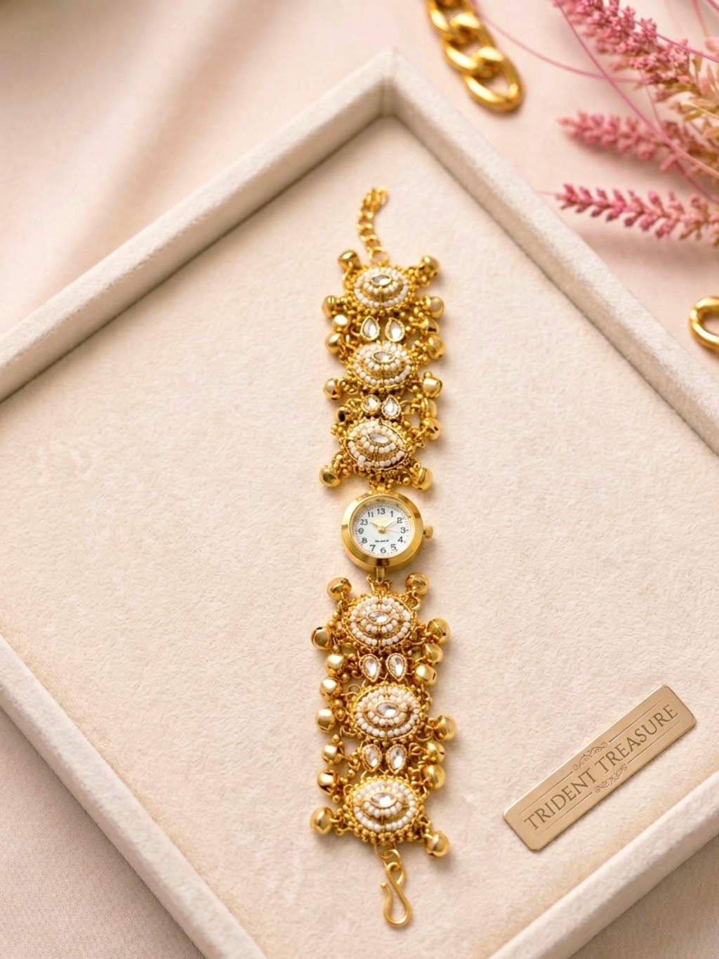 Traditional Pearl Indian Watch Bracelet