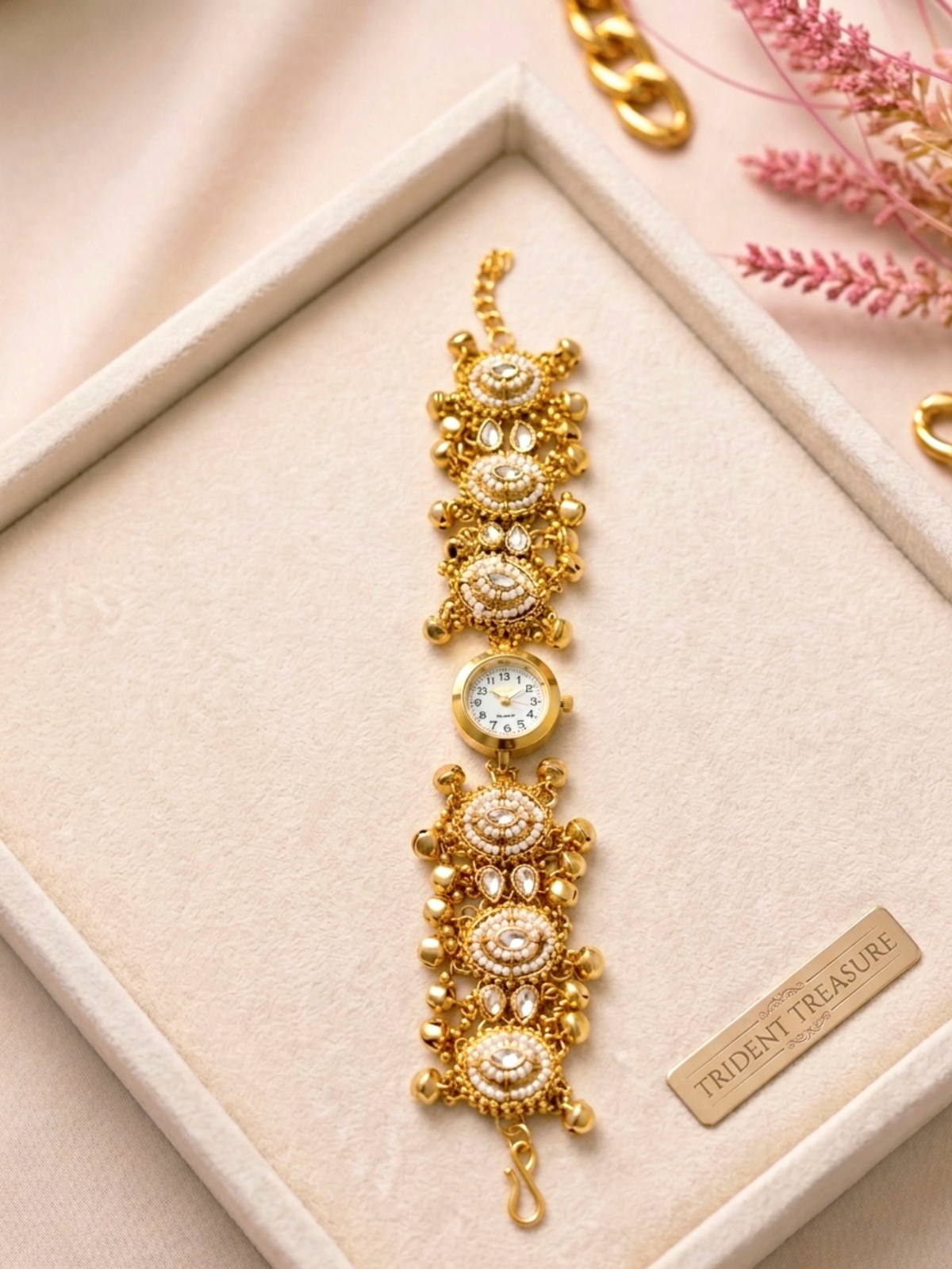 Traditional Pearl Indian Watch Bracelet
