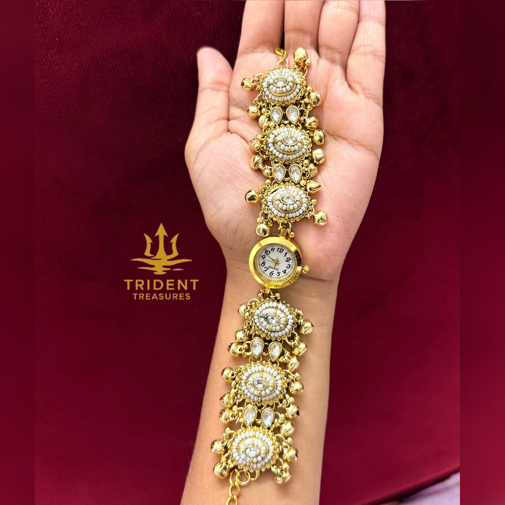 Traditional Pearl Indian Watch Bracelet