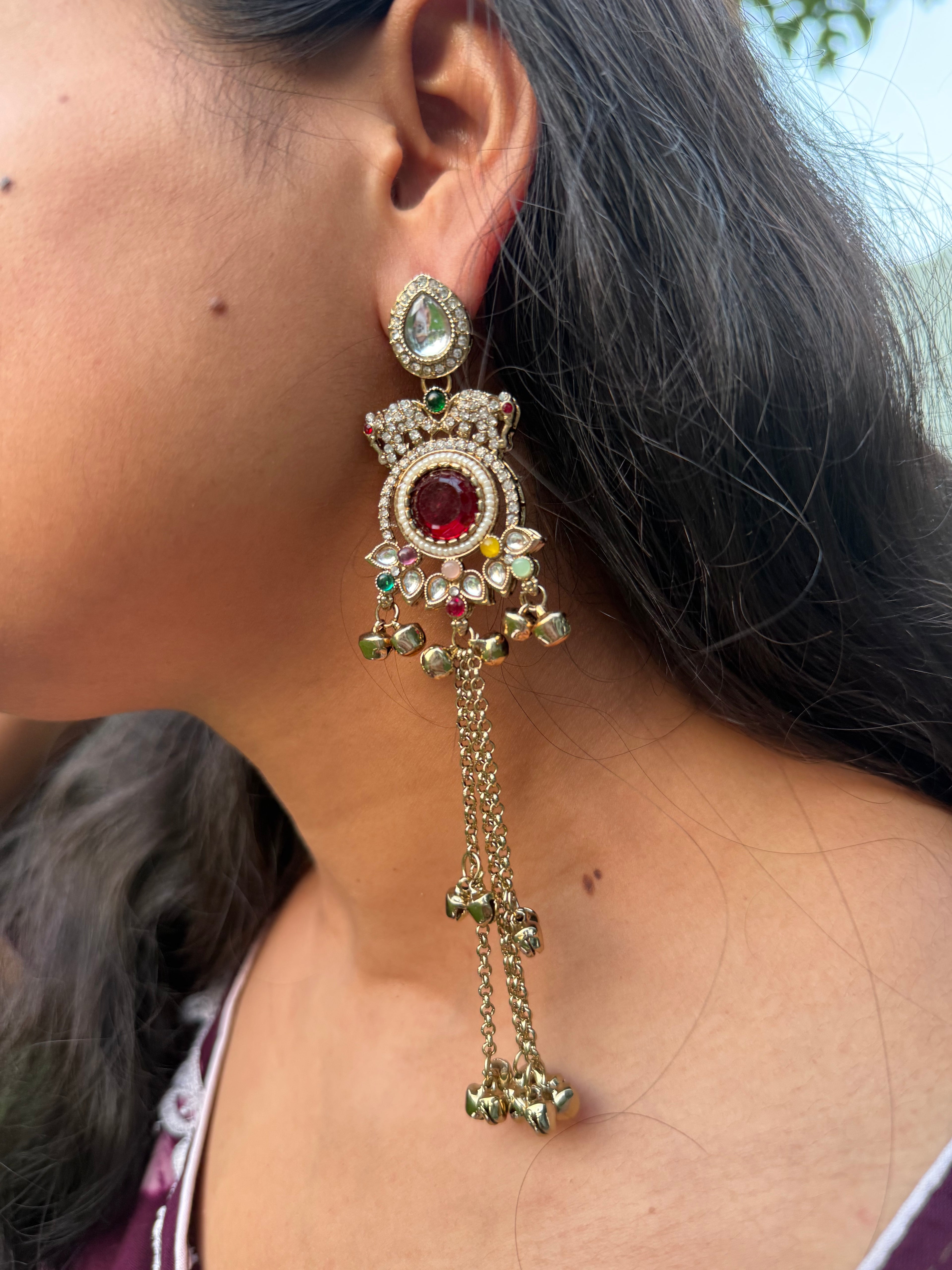 Dangling Kashmiri Jhumkis