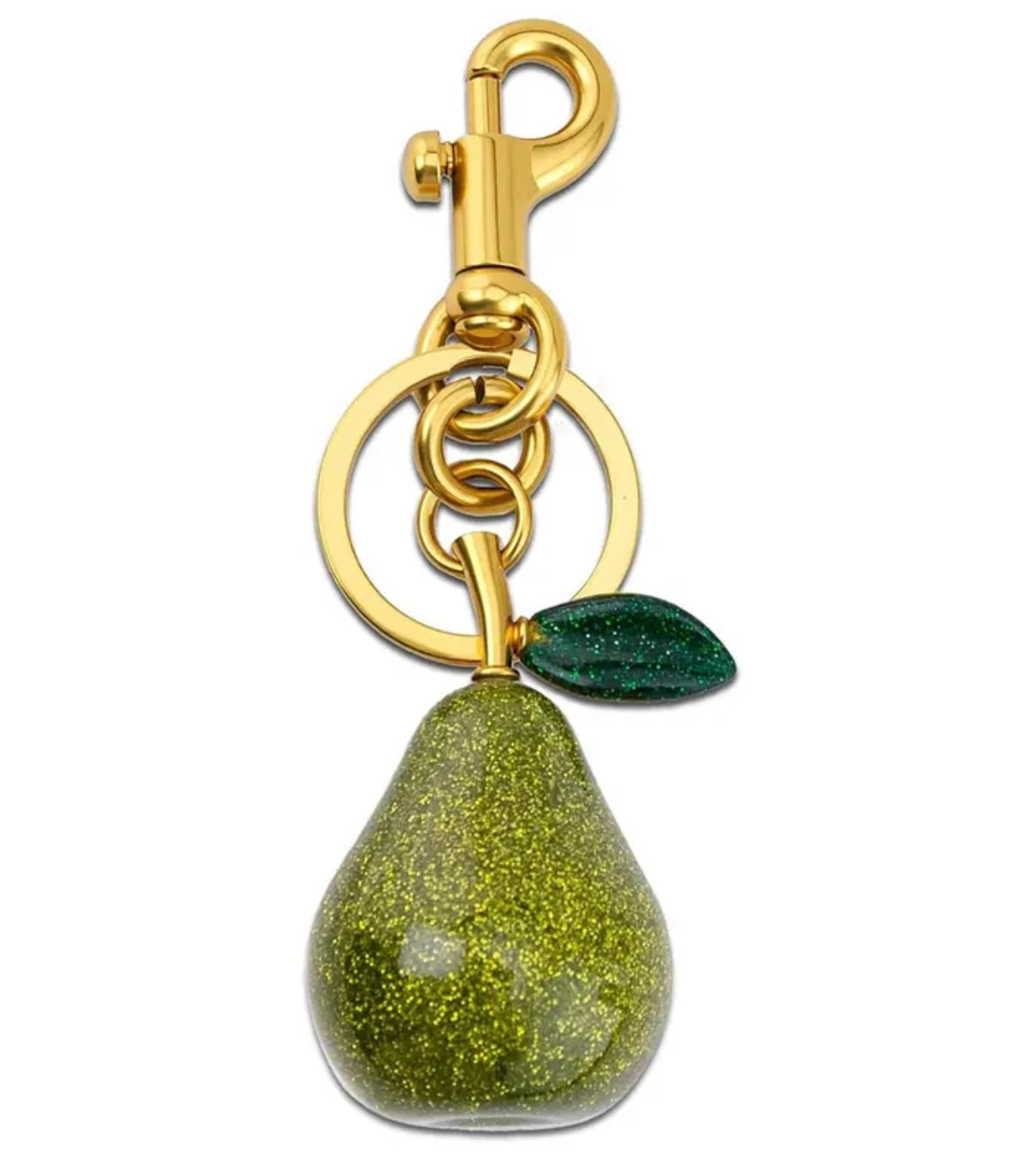 Gleaming Pear Bag Charm - 18K Gold Plated, Anti-Tarnish & Hypoallergenic (Lead & Nickel Free)