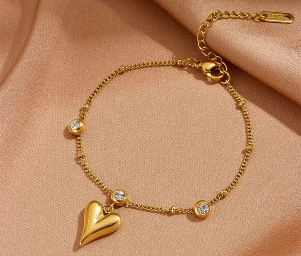 Heart Charm Anklet