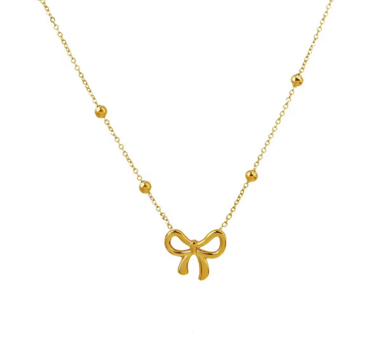 Golden Bow Necklace