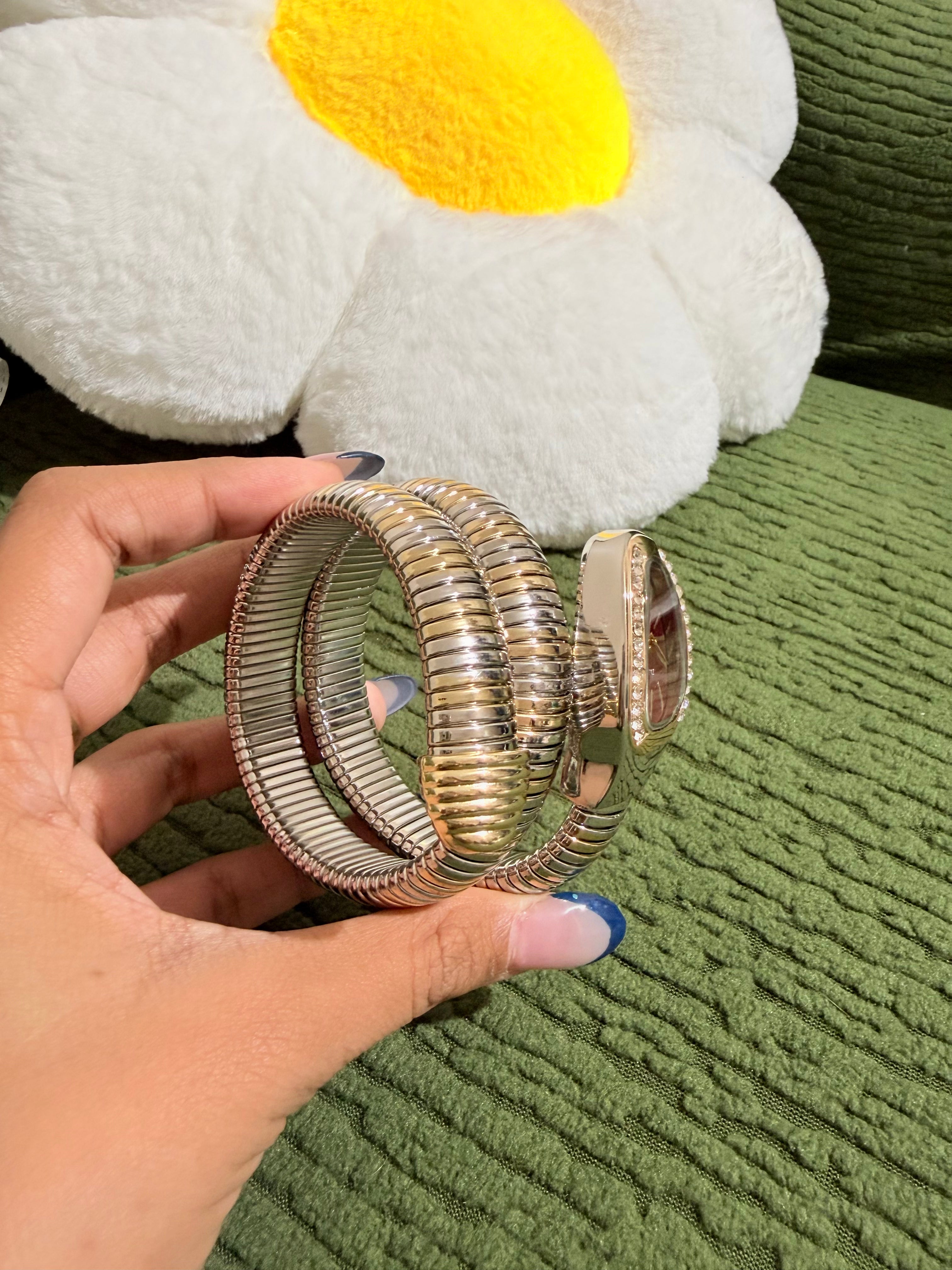 Two-Tone Snake Wrap Watch