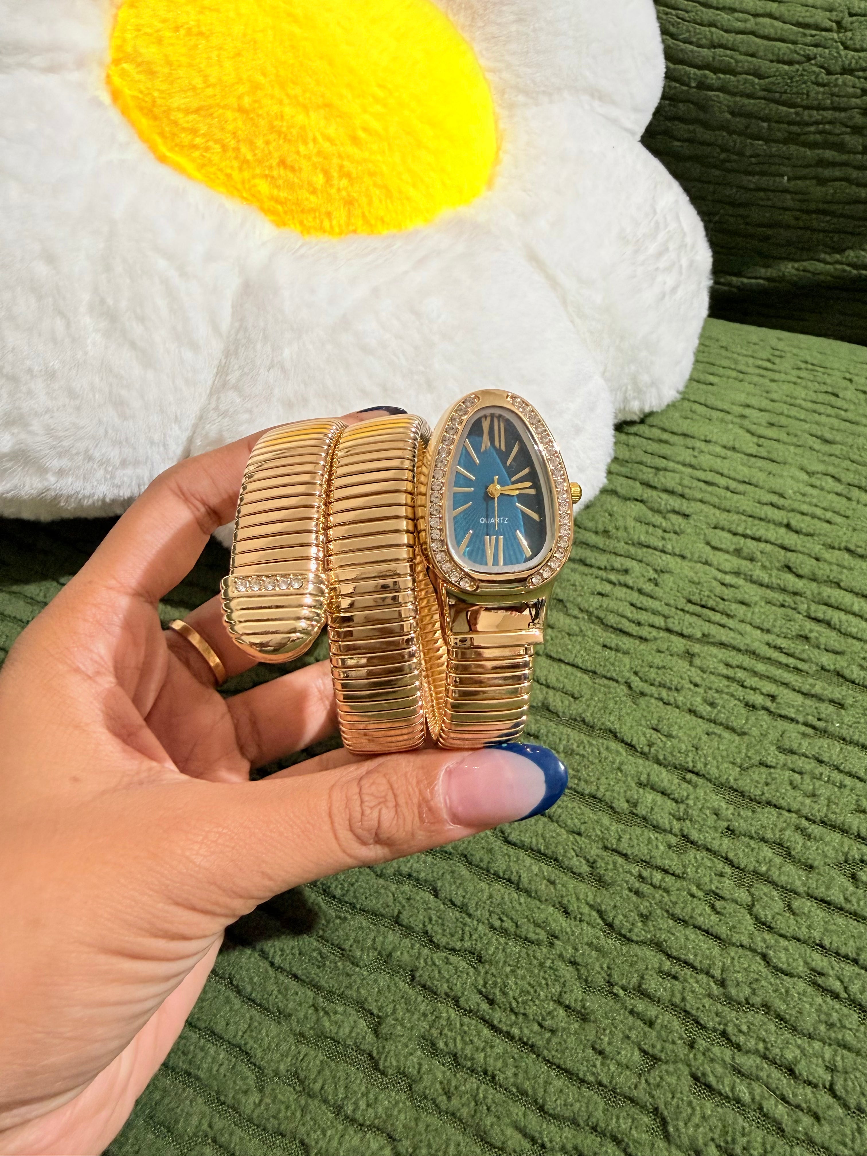 Luxury Gold Snake Wrap Watch
