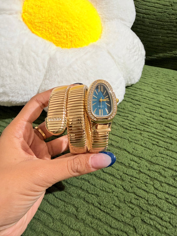 Luxury Gold Snake Wrap Watch