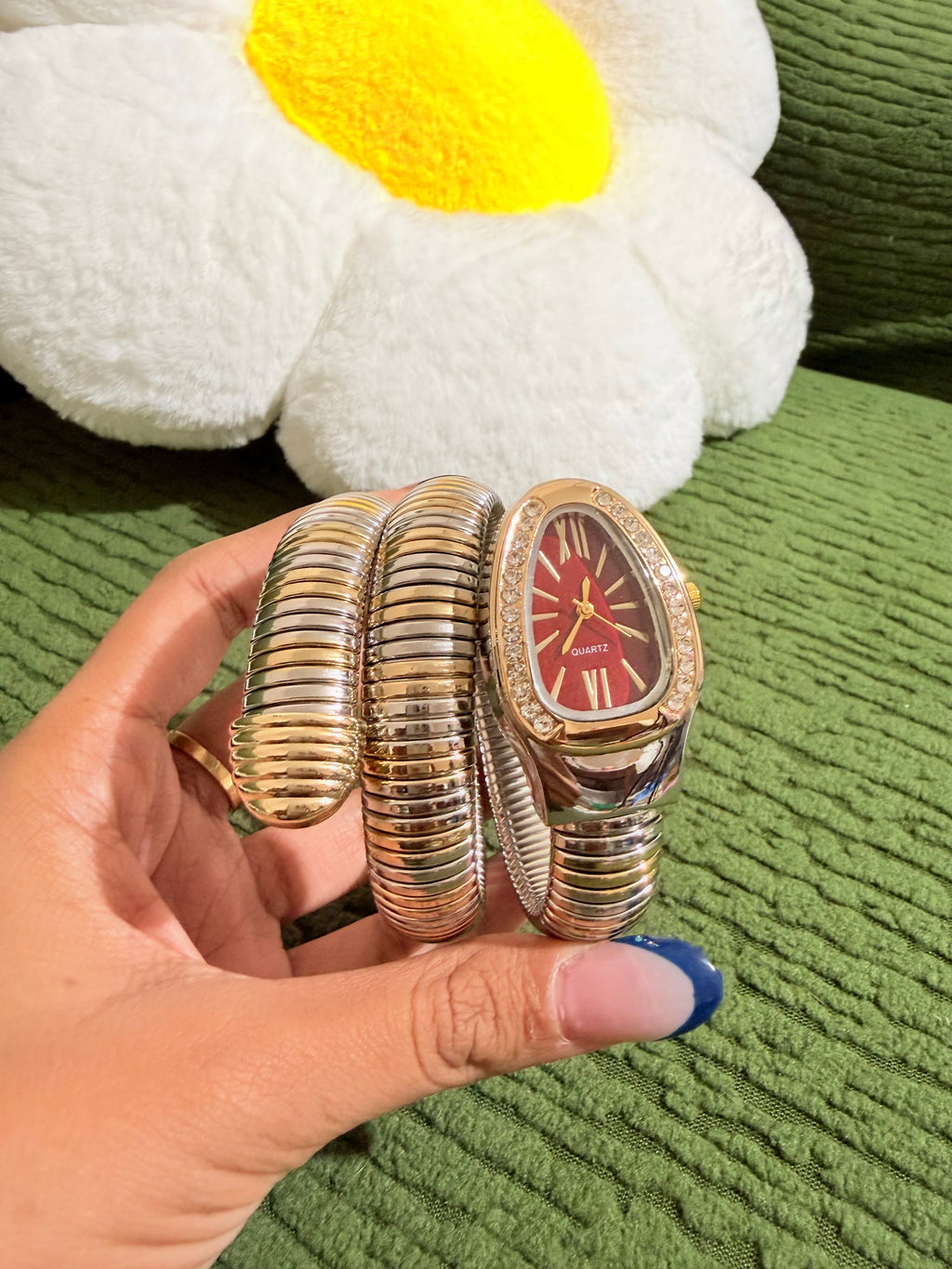 Two-Tone Snake Wrap Watch