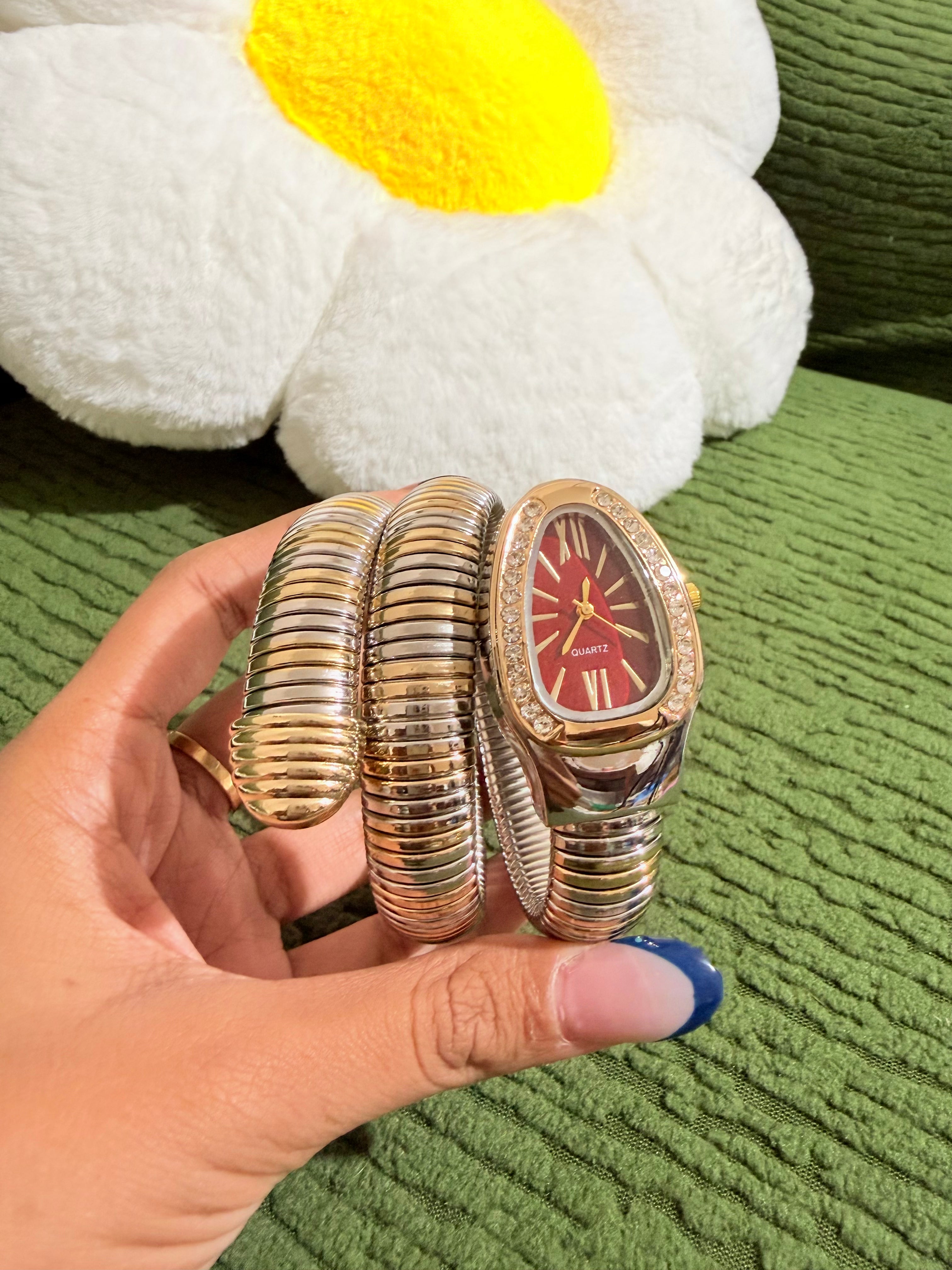 Two-Tone Snake Wrap Watch