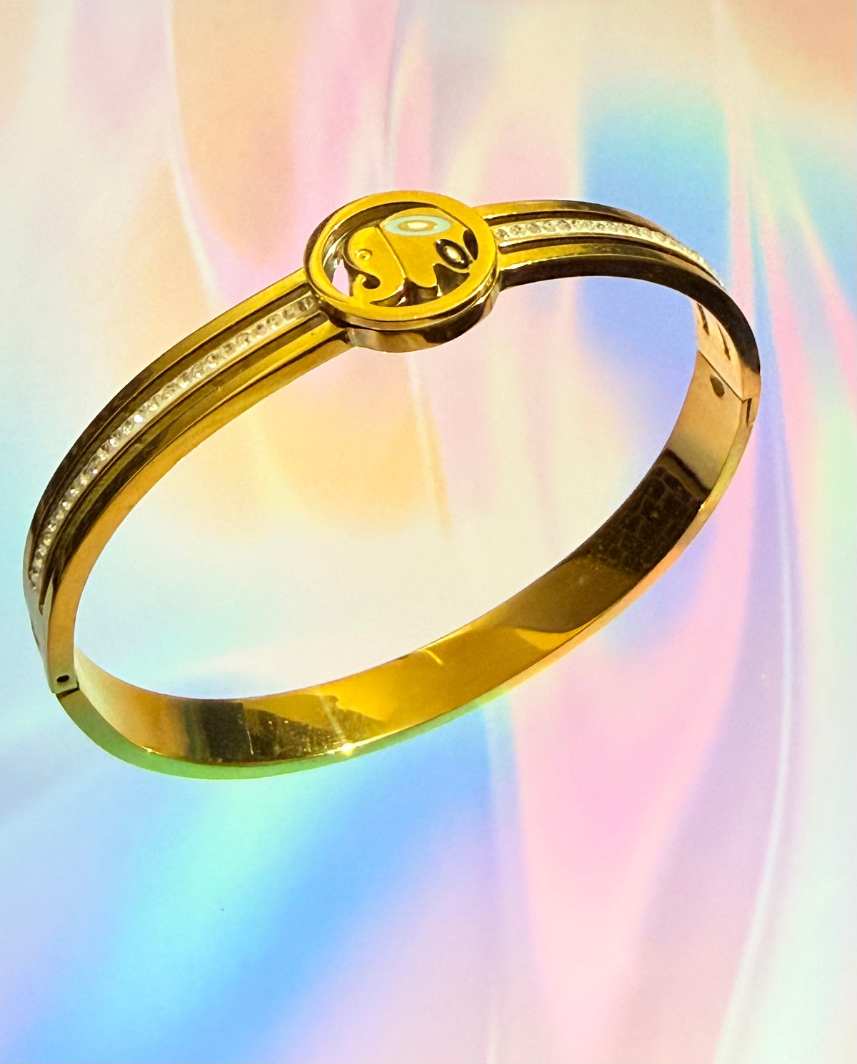 Crystal Elephant Bangle