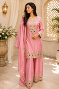 Pink Shimmer Mirror Palazzo Set