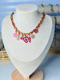 Pink Charm Necklace